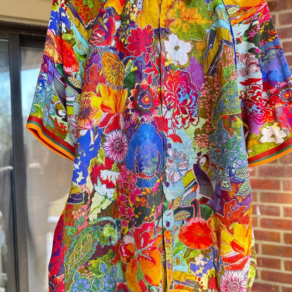Robert Graham Multicolor Floral Casual Button Down Shirt